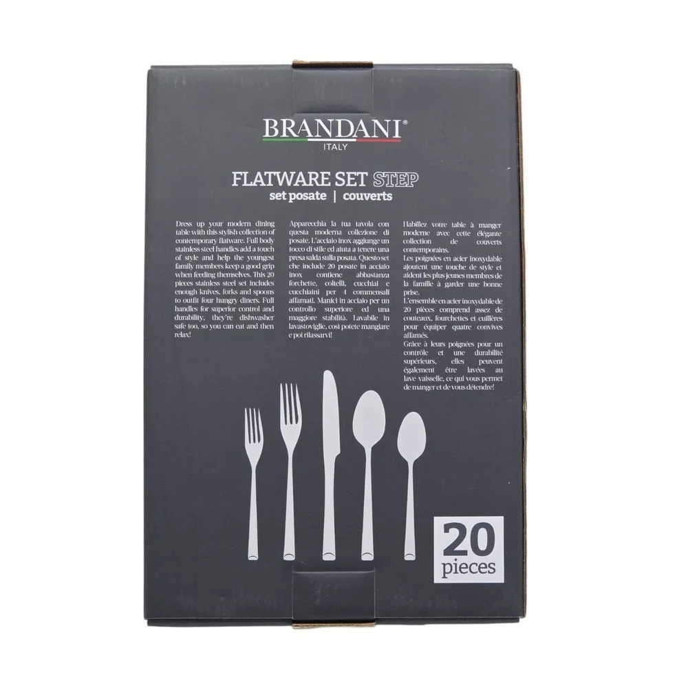Brandani Italy 20-Piece Stainless Steel Flatware Silverware Set